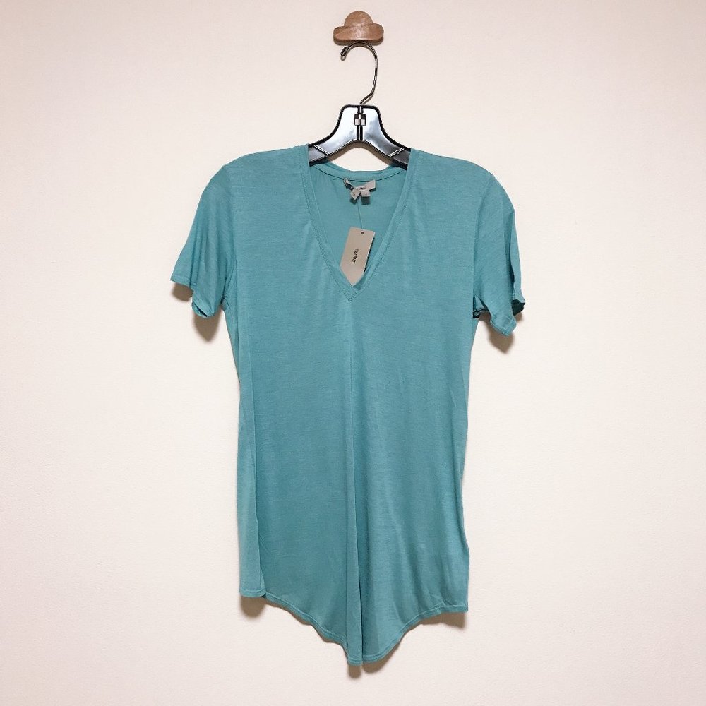 Helmut Lang V neck top kinetic jersey T shirt